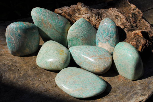 Polished Amazonite Gallets & Standing Free Forms x 12 From Zimbabwe - TopRock