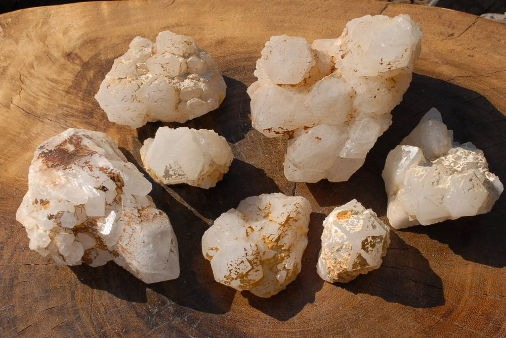 Natural Quartz with Raised Termination & Cascading Windows x 7 From Madagascar - TopRock