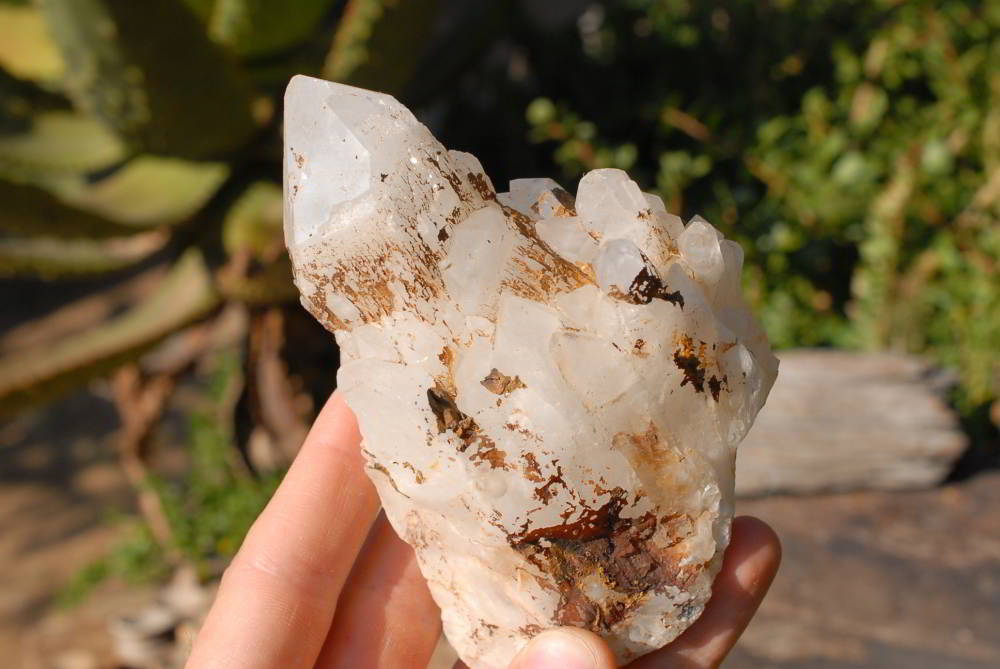 Natural Quartz with Raised Termination & Cascading Windows x 7 From Madagascar - TopRock