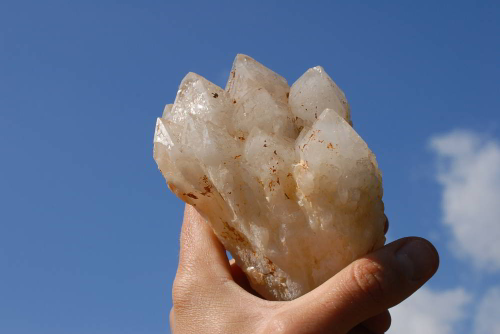 Natural Quartz with Raised Termination & Cascading Windows x 7 From Madagascar - TopRock