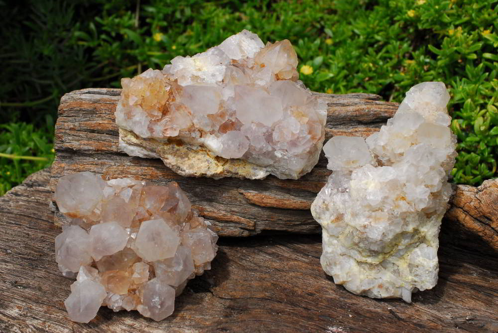 Natural Spirit Quartz Crystal Clusters x 3 From Boekenhouthoek, South Africa - TopRock