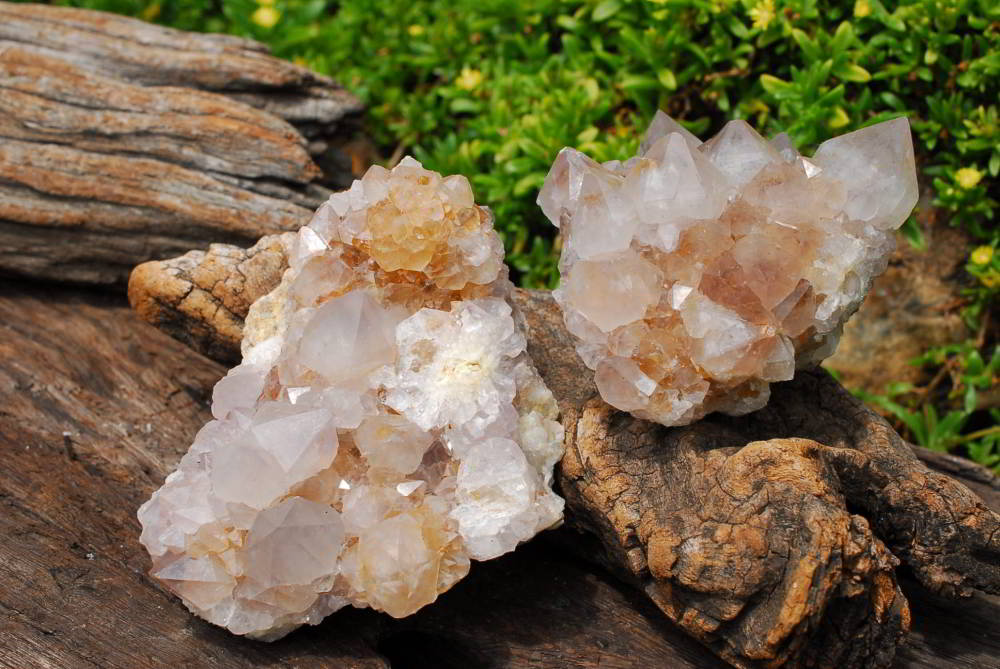 Natural Spirit Quartz Crystal Clusters x 3 From Boekenhouthoek, South Africa - TopRock