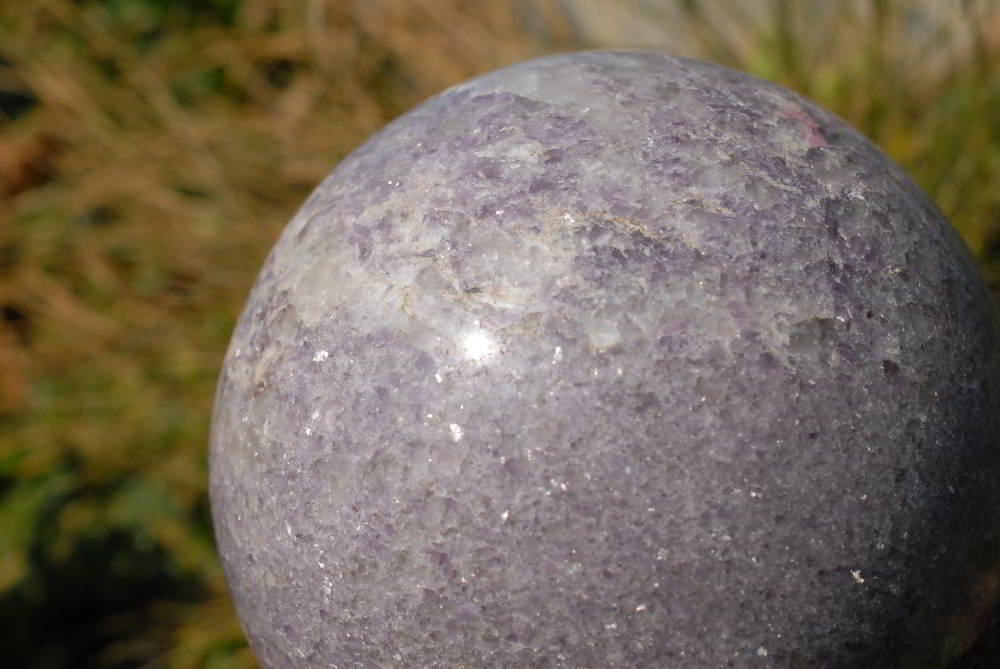 Polished Light Purple Lepidolite Sphere With Rubellite and/or Indicolite  x 3 From Madagascar - TopRock
