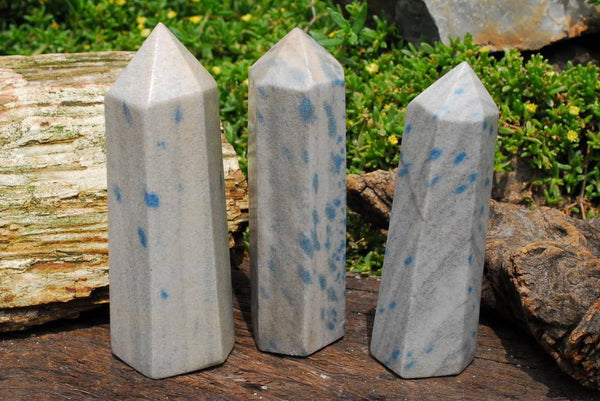 Polished Blue Spinel Crystal Points x 3 From Madagascar - TopRock