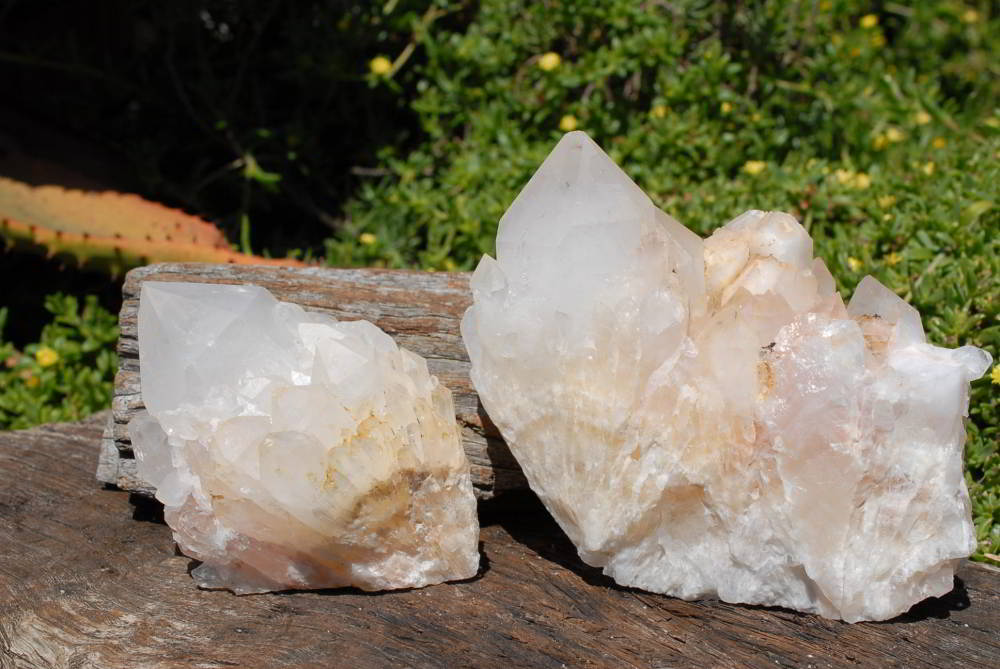 Natural Quartz Crystal Clusters x 2 From Madagascar - TopRock