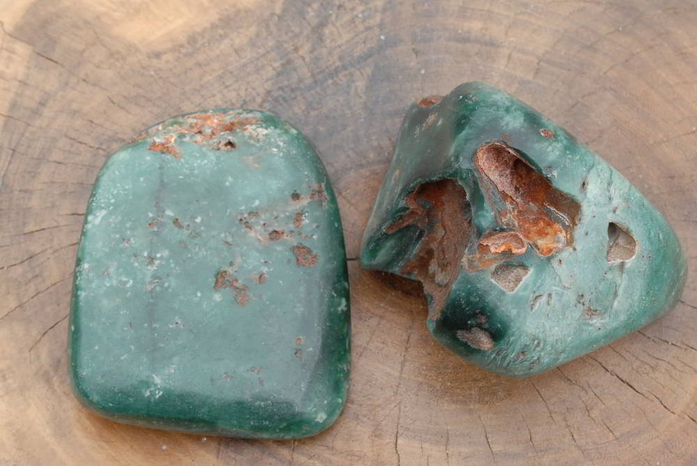 Polished Mtorolite (Emerald Chrome Chalcedony )  Free Forms x 2 From Mutorashanga, Zimbabwe - TopRock