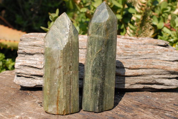 Polished Banded Green Fuchsite Crystal Points x 5 From Madagascar - TopRock