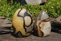 Polished Septerye (Aragonite & Calcite) Standing Free Forms x 2 From Madagascar - TopRock