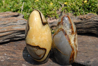 Polished Septerye (Aragonite & Calcite) Standing Free Forms x 2 From Madagascar - TopRock