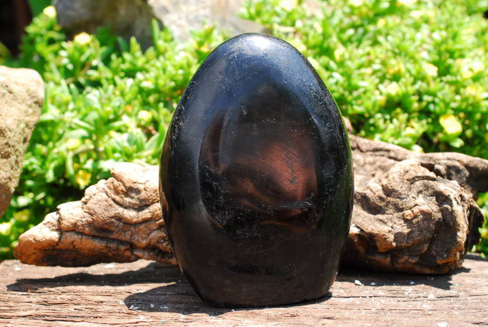 Polished Black Tourmaline Standing Free Forms x 2 From Madagascar - TopRock