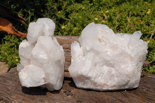 Natural Quartz Crystal Clusters x 2 From Madagascar - TopRock