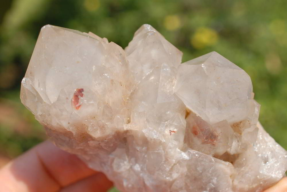Natural Smokey Phantom Quartz Clusters x 5 From Lwena, Congo - TopRock