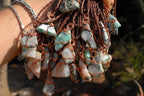Polished Messina Malachite in Quartz Set In Copper Art Wire Wrap Pendant - sold per piece From Messina, South Africa - TopRock