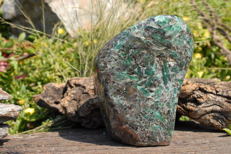 Polished Emeralds In Matrix Standing Free Forms x 2 From Sandawana, Zimbabwe - TopRock