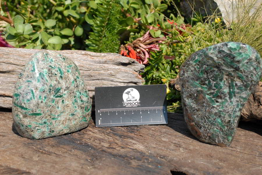 Polished Emeralds In Matrix Standing Free Forms x 2 From Sandawana, Zimbabwe - TopRock