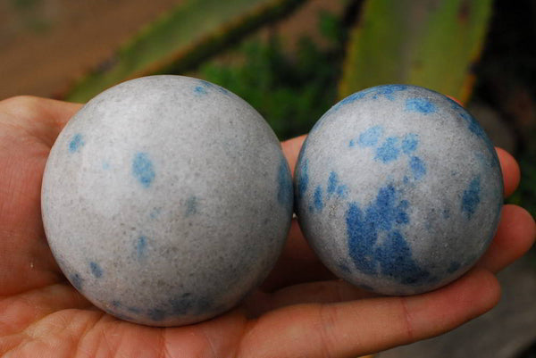 Polished Small Blue Spotted Spinel Spheres x 6 From Madagascar - TopRock