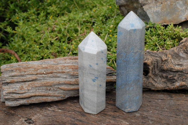 Polished Blue Spinel Crystal Points x 2 From Madagascar - TopRock
