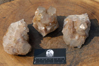 Natural Smokey Phantom Quartz Clusters x 3 From Lwena, Congo - TopRock