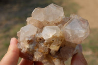 Natural Smokey Phantom Quartz Clusters x 3 From Lwena, Congo - TopRock