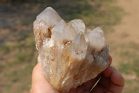 Natural Smokey Phantom Quartz Clusters x 3 From Lwena, Congo - TopRock