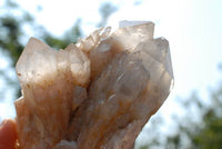 Natural Smokey Phantom Quartz Clusters x 3 From Lwena, Congo - TopRock