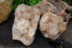 Natural Smokey Phantom Quartz Clusters x 2 From Lwena, Congo - TopRock