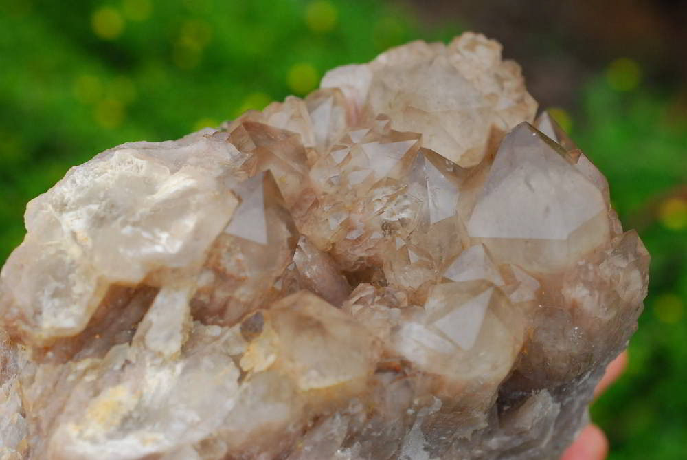 Natural Smokey Phantom Quartz Clusters x 2 From Lwena, Congo - TopRock