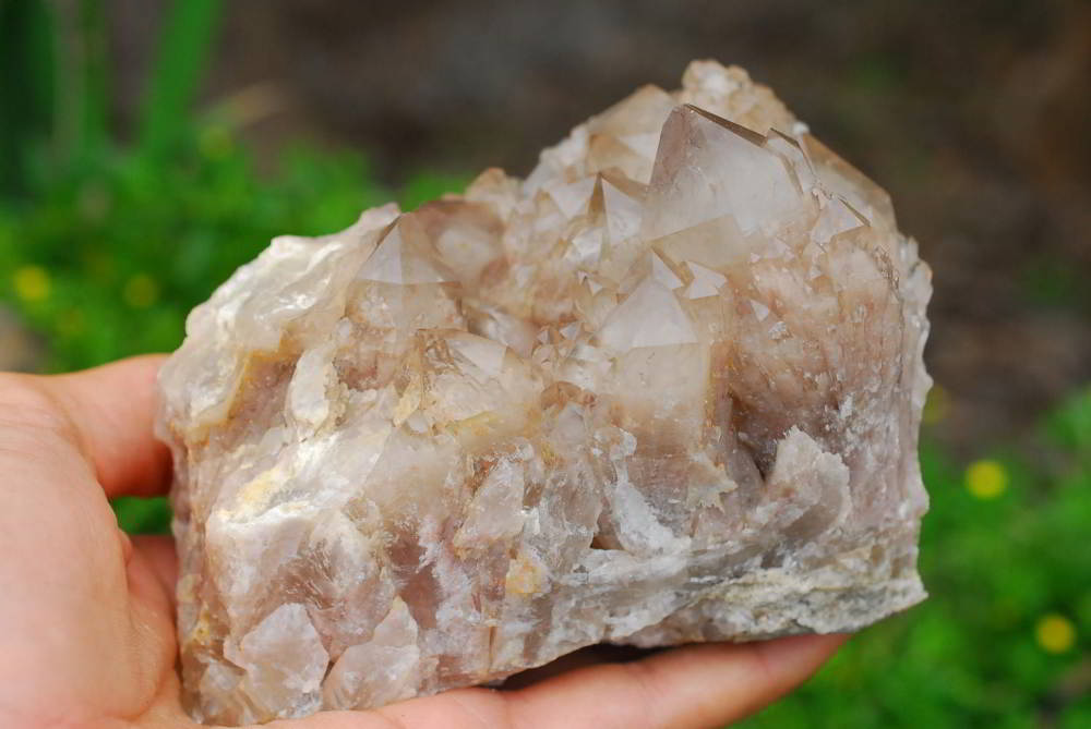 Natural Smokey Phantom Quartz Clusters x 2 From Lwena, Congo - TopRock