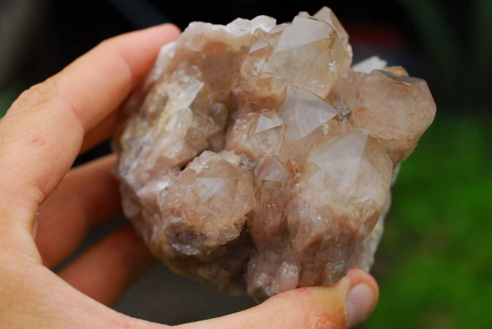 Natural Smokey Phantom Quartz Clusters x 2 From Lwena, Congo - TopRock
