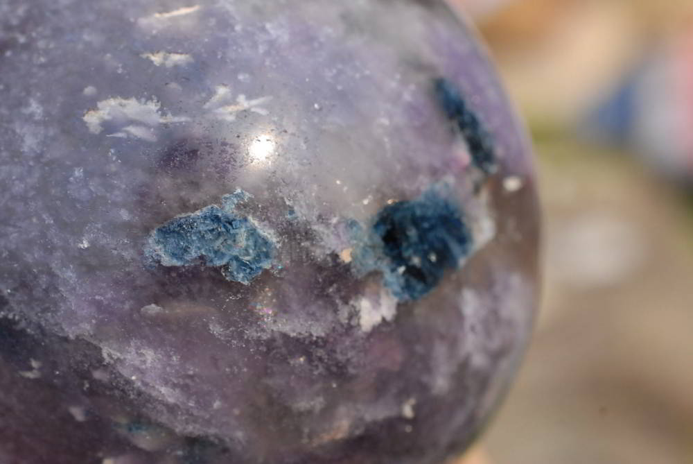 Polished Lepidolite Spheres With Pink Tourmaline & Blue Lithium x 3 From Madagascar - TopRock