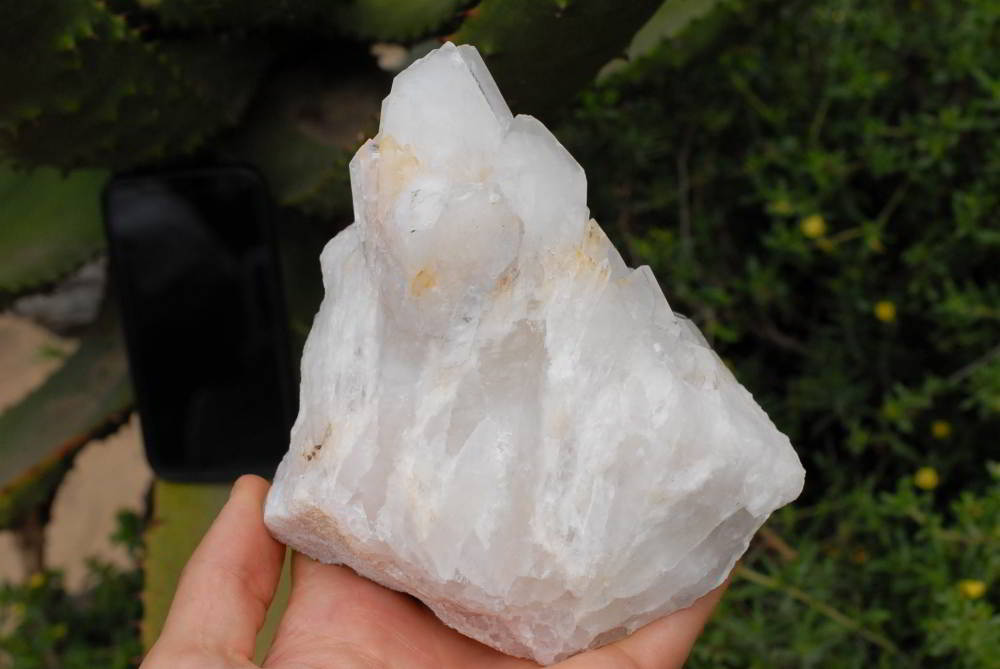 Natural White Phantom Quartz Clusters x 2 From Madagascar - TopRock