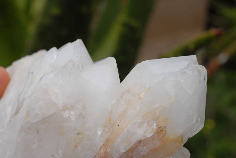 Natural White Phantom Quartz Clusters x 2 From Madagascar - TopRock