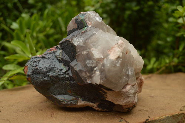 Natural Blacknite Iridescent Ferro Goethite With Covelline & Bornite Coated Quartz Cluster x 1 From Ambositra, Madagascar - TopRock