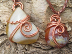 Polished Selected Carnelian Jewellery Free Forms set with Wire Wrap Copper Art Pendant & braided Thong - Sold per Piece - From Madagascar - TopRock