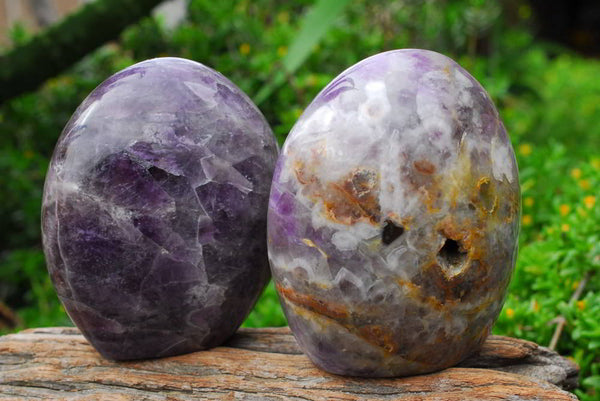 Natural Amethyst Standing Free Forms x 2 From Madagascar - TopRock