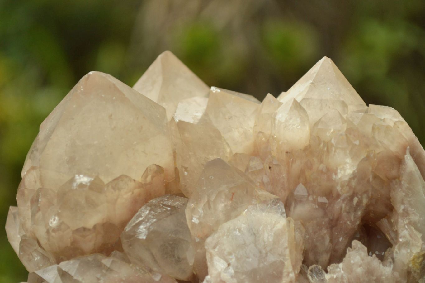 Natural Smokey White Phantom Quartz Clusters x 2 From Luena, Congo - TopRock