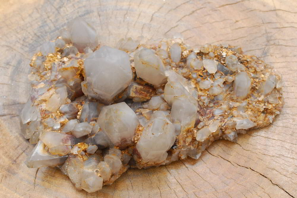 Natural White Phantom Hematoid Quartz, Base Cut Flat Underneath x 1 From Zimbabwe - TopRock