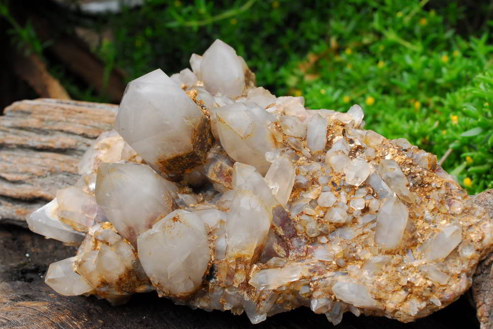 Natural White Phantom Hematoid Quartz, Base Cut Flat Underneath x 1 From Zimbabwe - TopRock