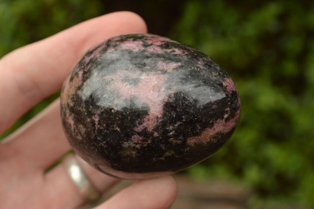 Polished Pink & Black Rhodonite Eggs x 5 From Madagascar - TopRock