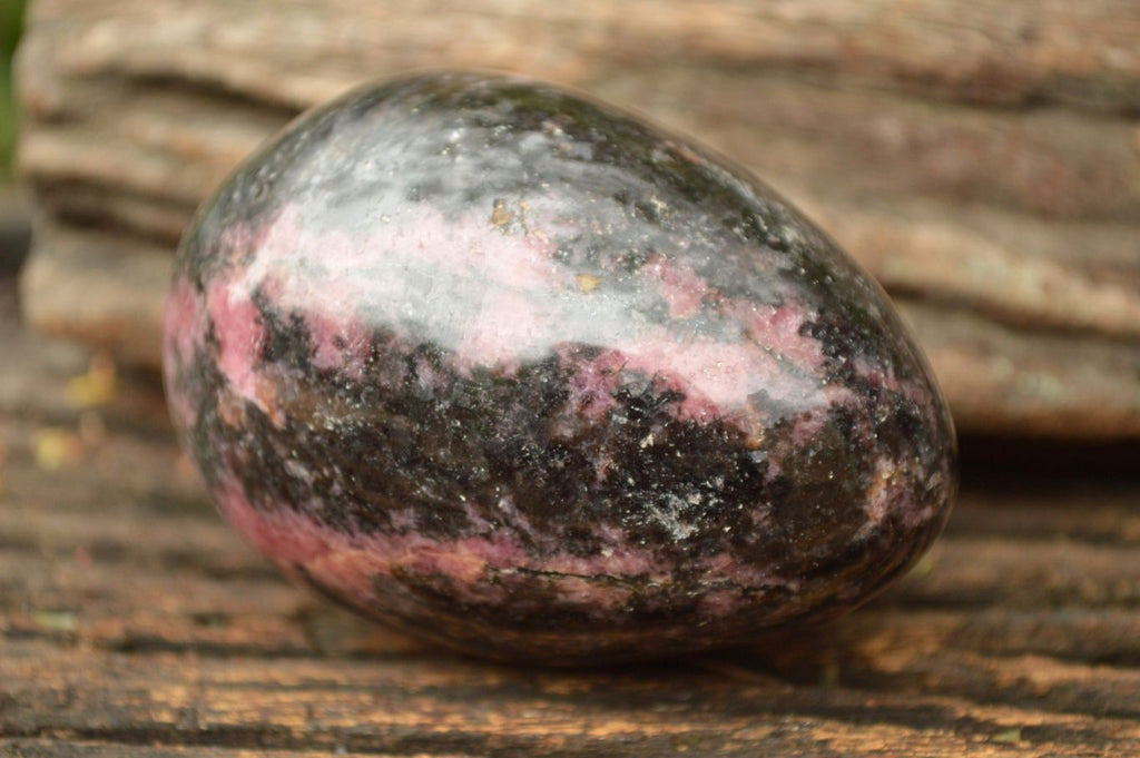 Polished Pink & Black Rhodonite Eggs x 5 From Madagascar - TopRock