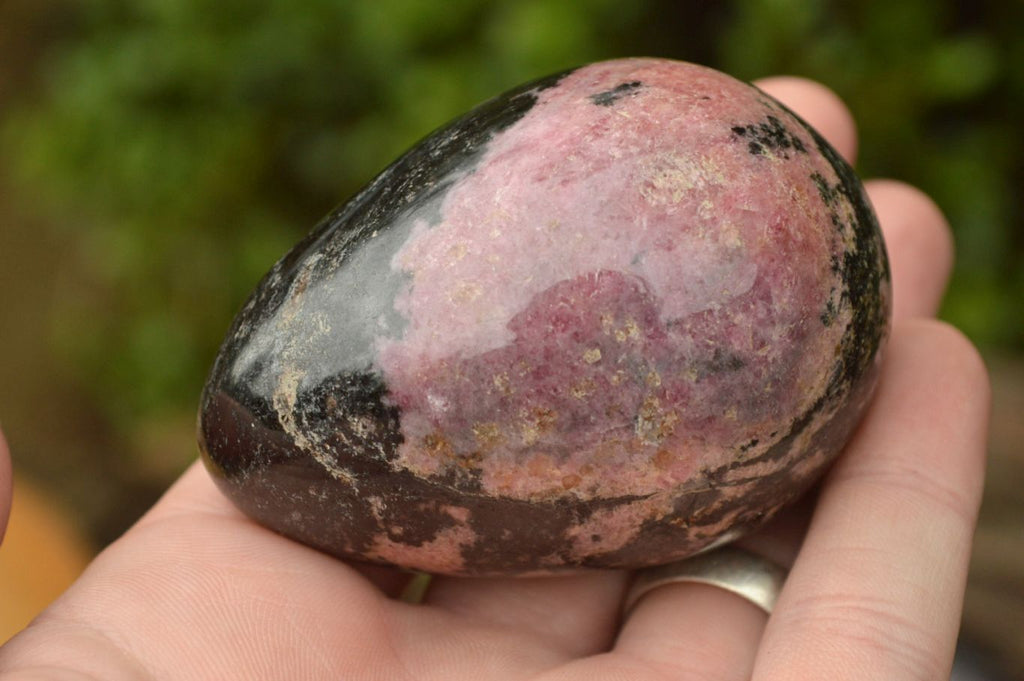 Polished Pink & Black Rhodonite Eggs x 5 From Madagascar - TopRock
