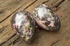 Polished Pink & Black Rhodonite Eggs x 5 From Madagascar - TopRock
