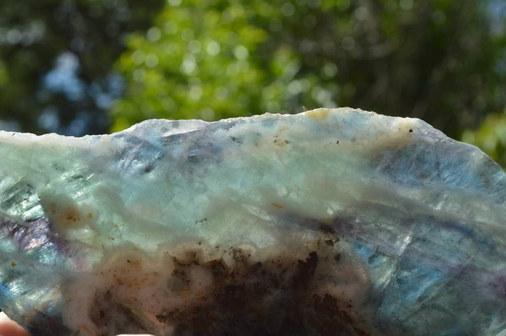 Polished Watermelon Fluorite Slices x 2 From Vis, Namibia - TopRock
