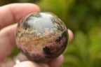 Polished Pink & Black Rhodonite Eggs x 5 From Madagascar - TopRock