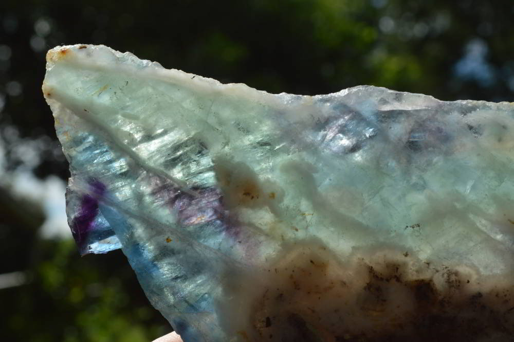 Polished Watermelon Fluorite Slices x 2 From Vis, Namibia - TopRock