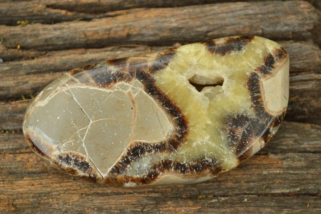 Polished Septerye (Aragonite & Calcite) Slices x 12 From Mahajanga, Madagascar - TopRock