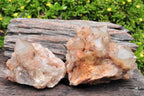 Natural Smokey Phantom Quartz Clusters x 2 From Lwena, Congo - TopRock