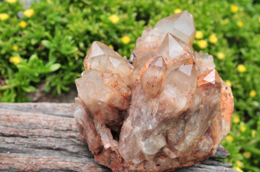 Natural Smokey Phantom Quartz Clusters x 2 From Lwena, Congo - TopRock