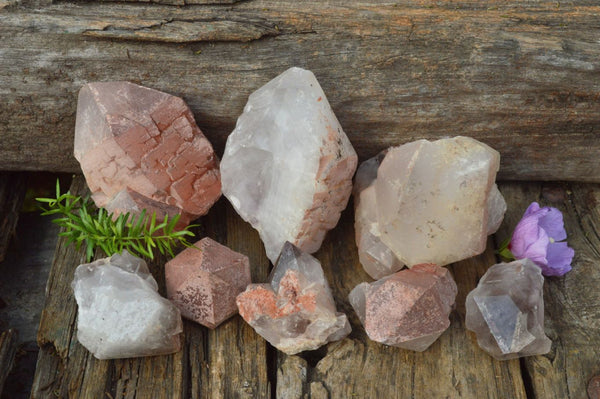 Natural Fairly Large Single Red Hematoid Quartz Crystals x 12 From Ambositra, Madagascar - TopRock