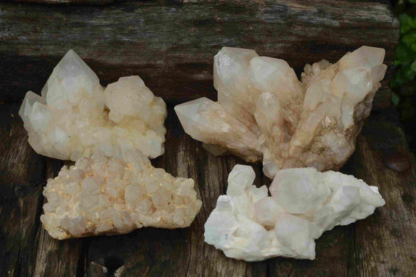 Natural Mixed Malagasy Quartz Clusters x 4 From Madagascar - TopRock